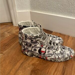 Philipp Plein 1978 Dollar Bill Hi Top Sneakers